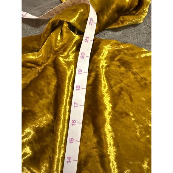 NWOT Anthropologie Maeve Velour Velvet Tunic Long Sleeve Button Up Size 4 Gold‎ - Picture 8 of 8